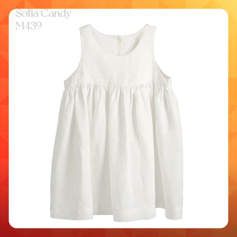 V005 - Váy bé gái SOFIA CANDY trắng, váy cho trẻ em 1,2,3,4,5,6,7,8,9,10 tuổi
