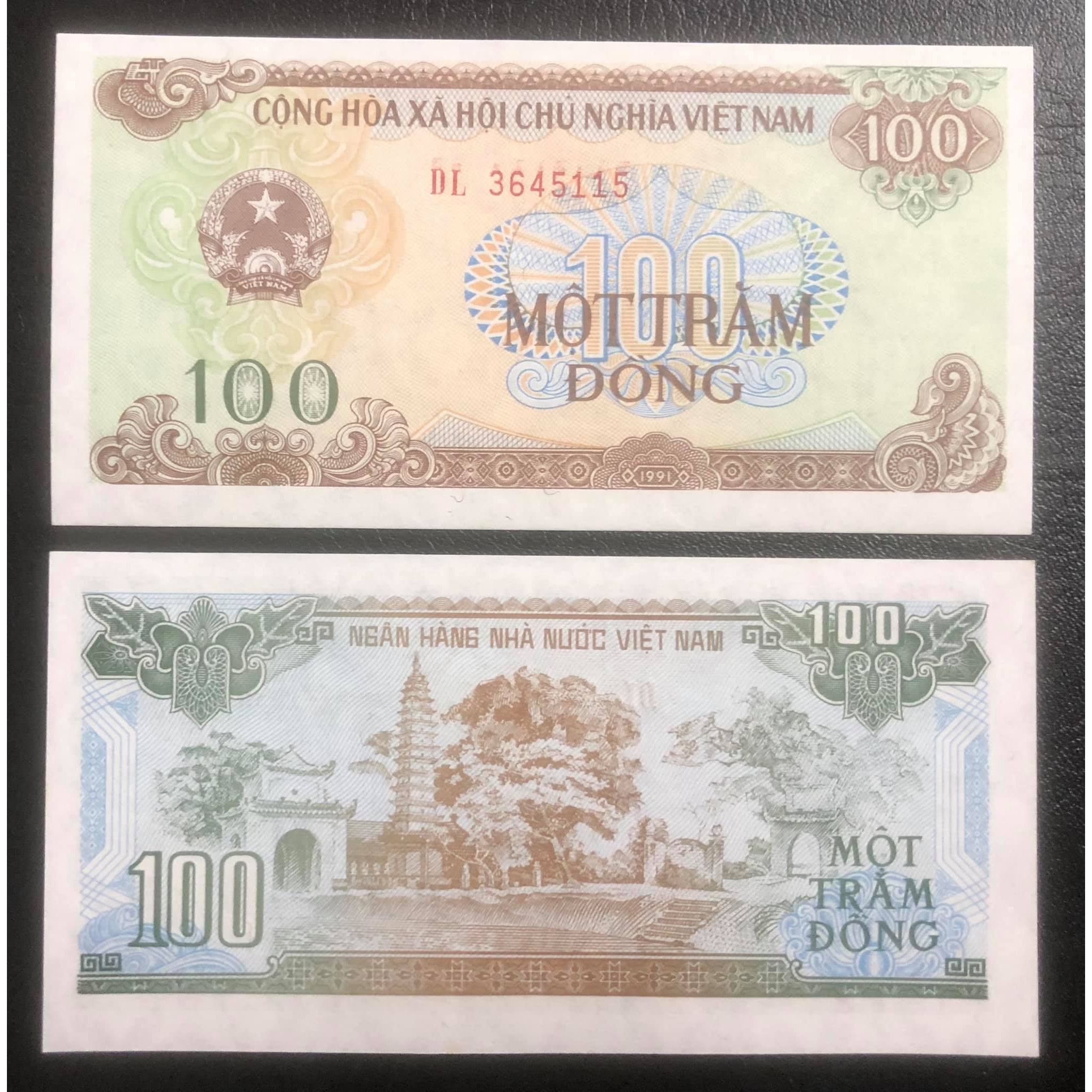 Tờ 100 đồng 1991 chùa Phổ Minh, bộ tiền giấy cotton huyền thoại