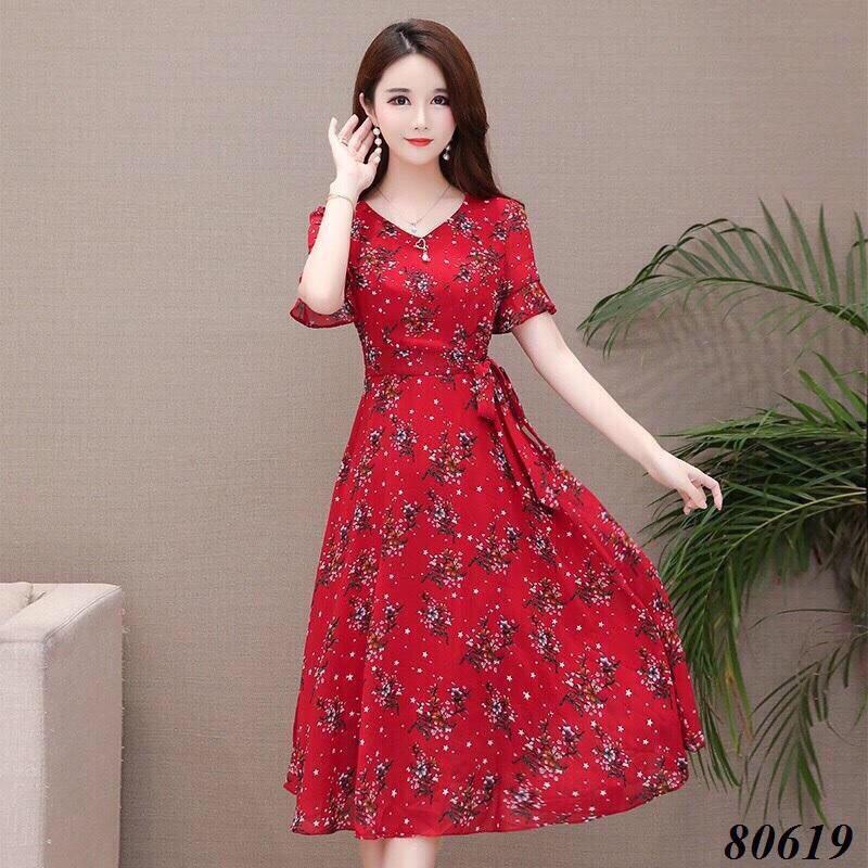 Đầm xòe hoa nhí tay ngắn sang trọng - lịch thiệp - quý phái cho nàng TH FASHION