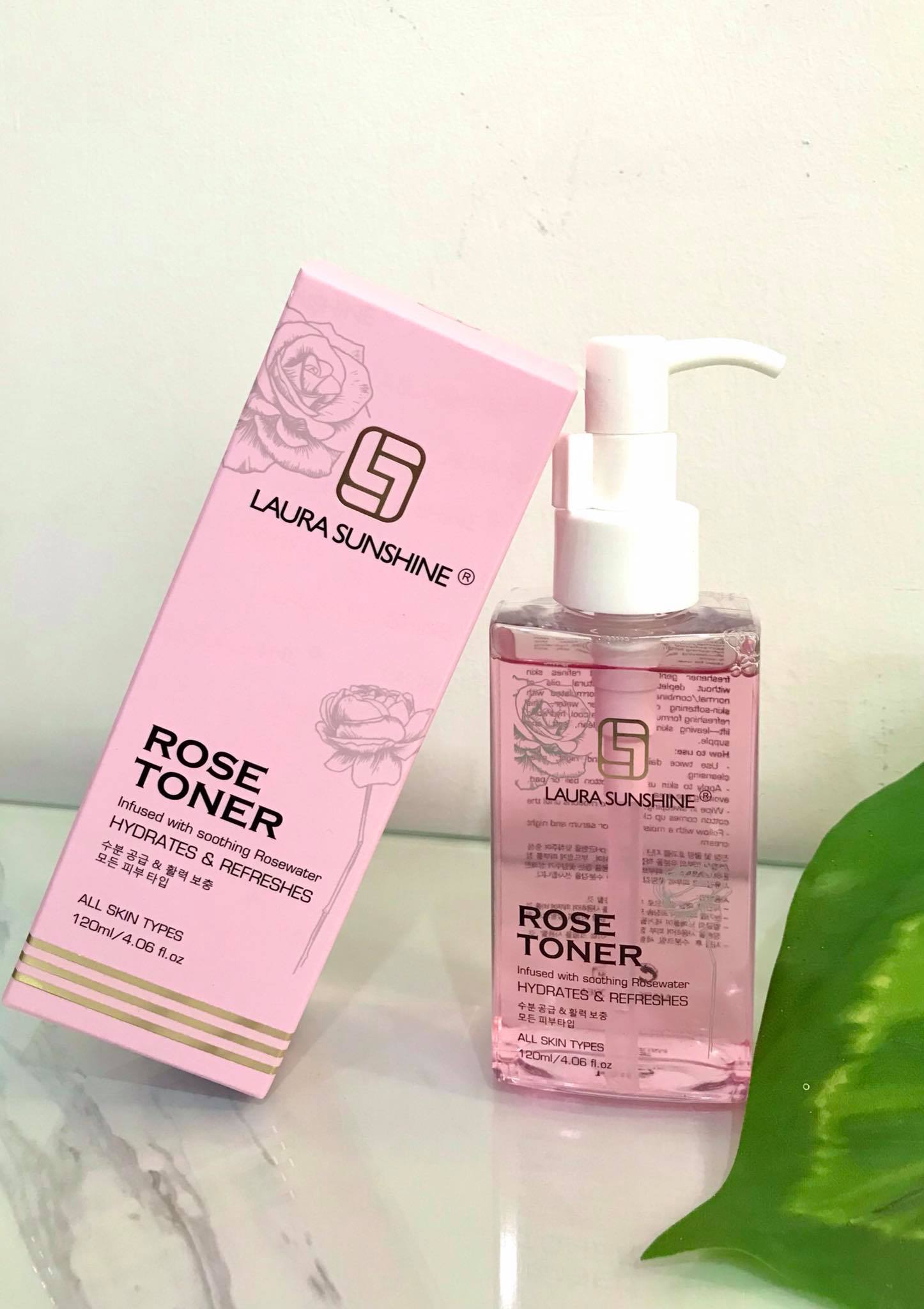 Nước hoa hồng cân bằng Da Hàn Quốc Laura Sunshine Nhật Kim Anh Rose Toner 120ml