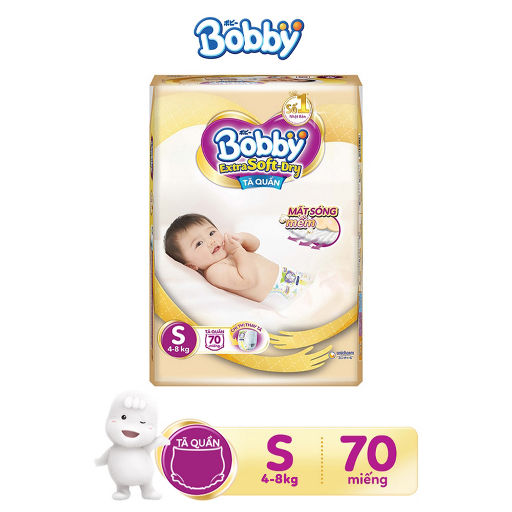 Tã quần cao cấp Bobby Extra Soft Dry thun chân ngăn hằn