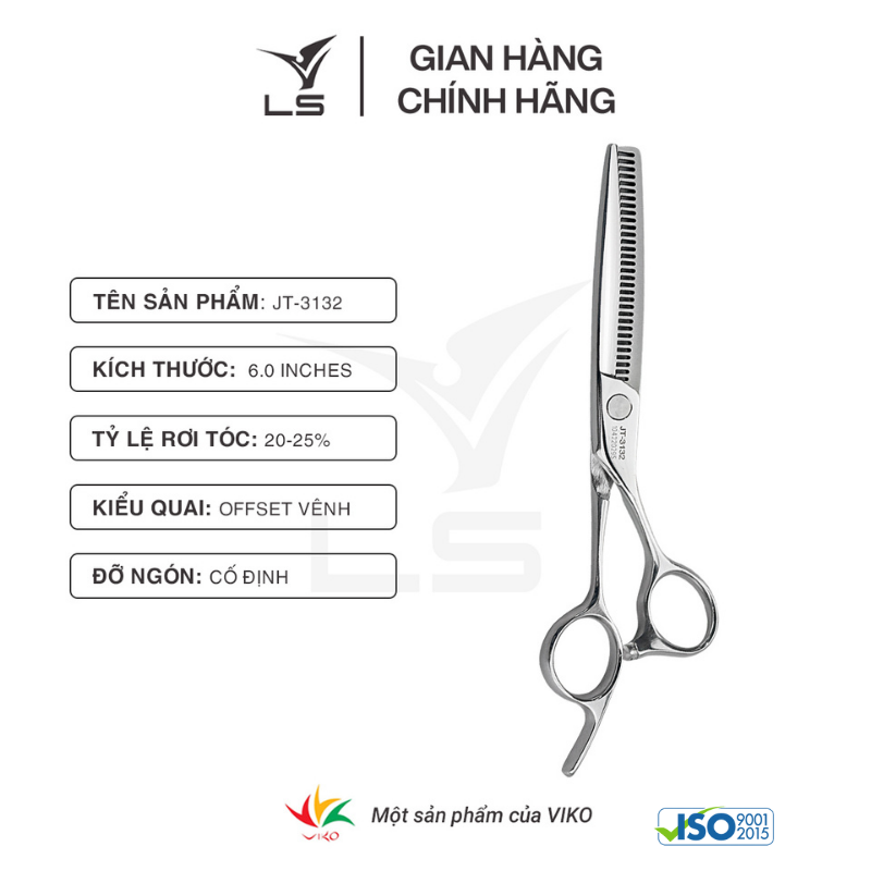 Kéo tỉa tóc LS rơi 20-25% quai offset vênh đỡ ngón cố định JT3132