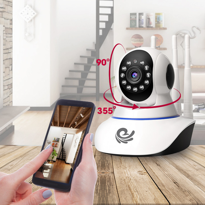 Camera Ip Wifi Quan Sát Trong Nhà Model CC1021 Xoay 360 Độ, Độ Phân Giải 2.0Mpx, Hỗ Trợ Đàm Thoại 2 Chiều, Tích Hợp Đèn Hồng Ngoại - Chính Hãng