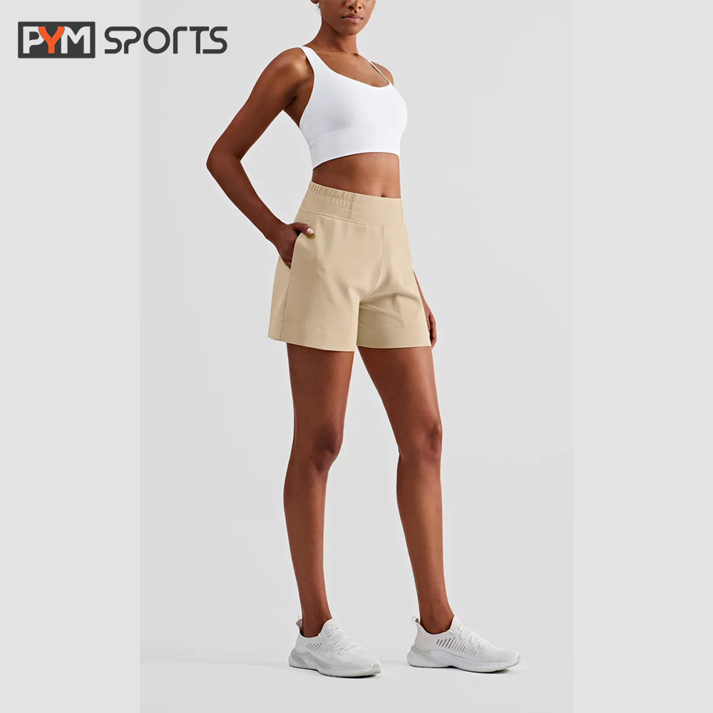 Quần short đùi tập gym yoga PYMSPORT - PYMQT012 CD Lulu cạp chun co giãn thoải mái