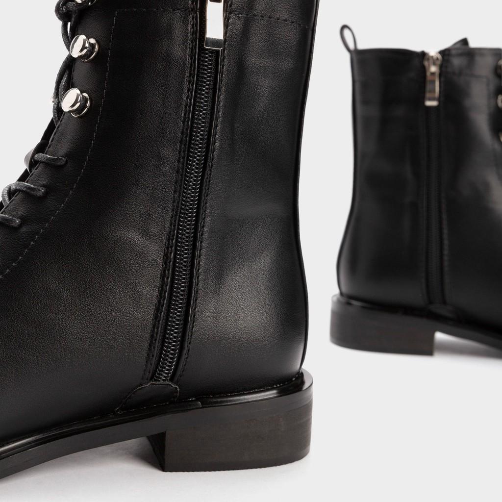 Giày Bốt Nữ Boot Da Dây Cúc 3Phân HAPAS - BOT357