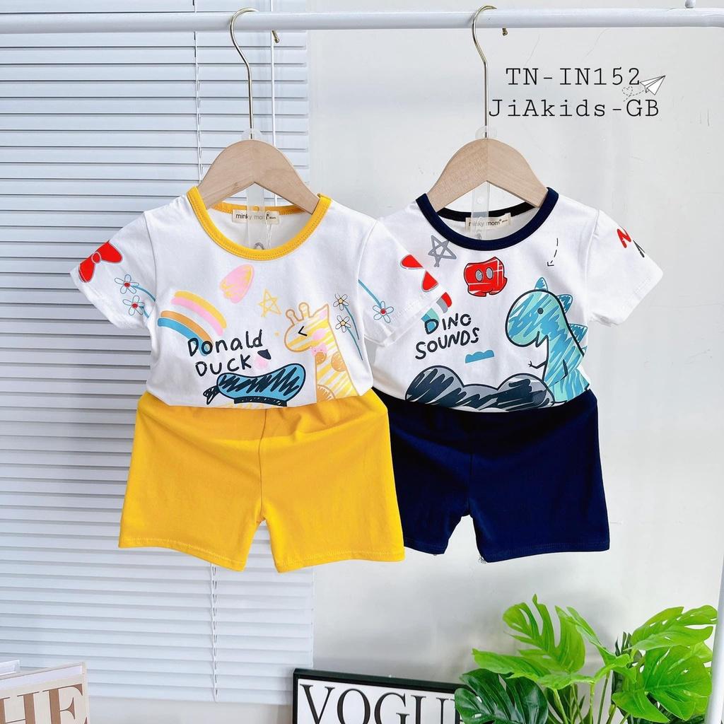 Đồ Bộ Bé Trai Bé Gái Minky Mom Tai ngắn Quần Ngắn, Quần áo trẻ em vải cotton mềm mịn thoáng mát an toàn cho bé NN51