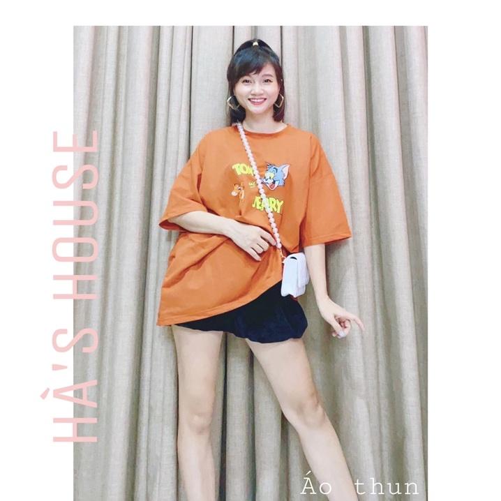 Áo thun form rộng hoạ tiết Tom&Jerry - Freesize 40kg-65kg