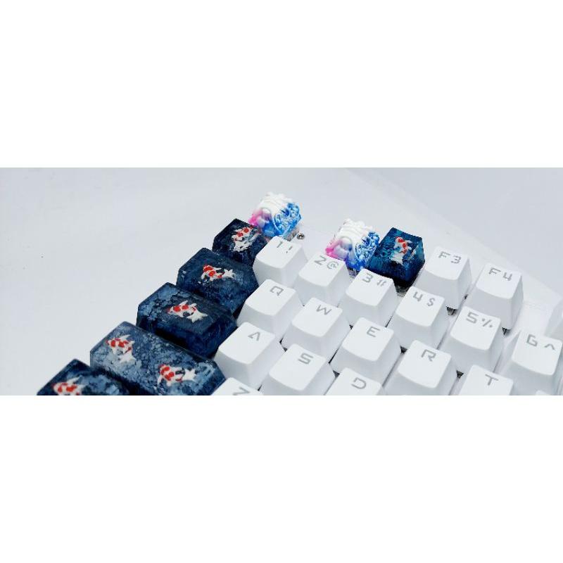 Keycap Shishi clone tone trắng hồng xanh trang trí bàn phím cơ