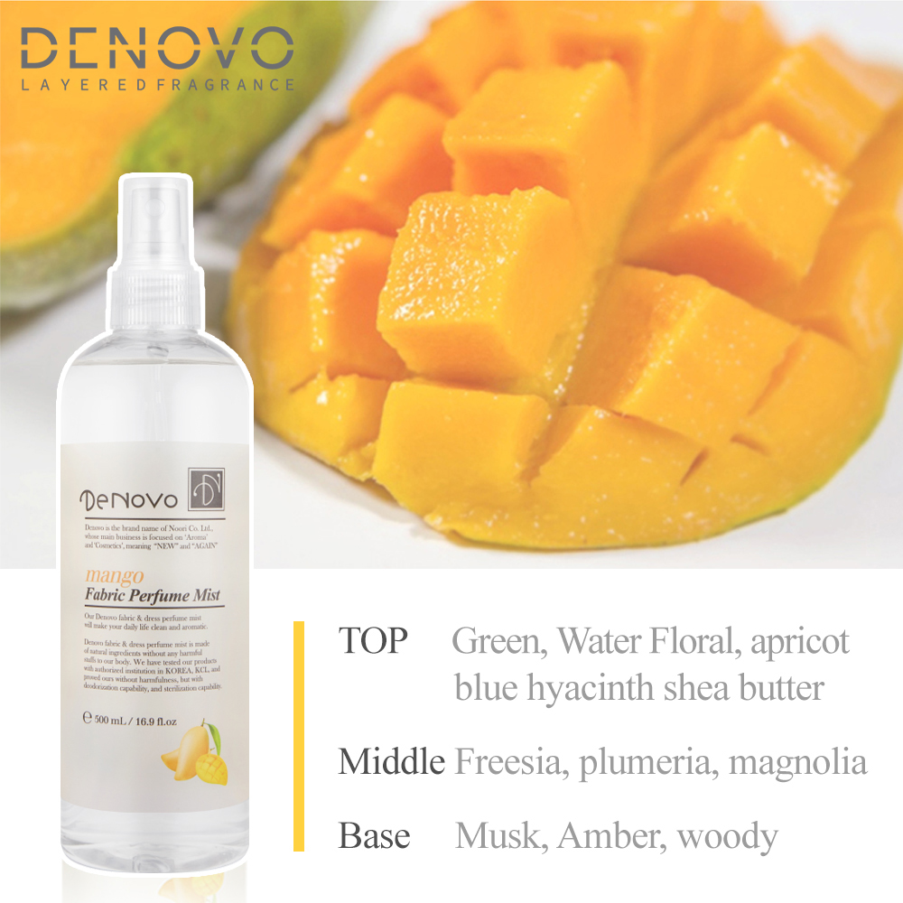 Nước hoa xịt thơm vải DENOVO hương Mango 60ml