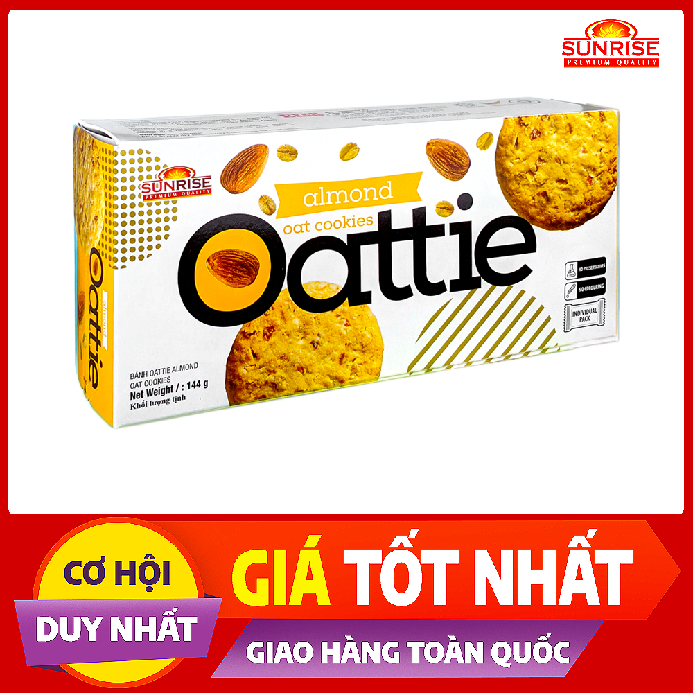 Bánh quy dinh dưỡng Oattie vị yến mạch hạnh nhân 144g