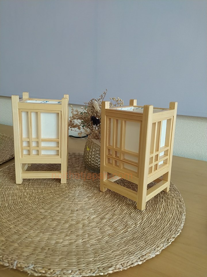 Đèn bàn gỗ tự nhiên, đèn shoji, trang trí phòng trà, phòng thiền phong cách Nhật Bản, chất liệu gỗ tự nhiên hoàn toàn kết hợp shoji Nhật bản, gồm đèn Led ánh sáng vàng
