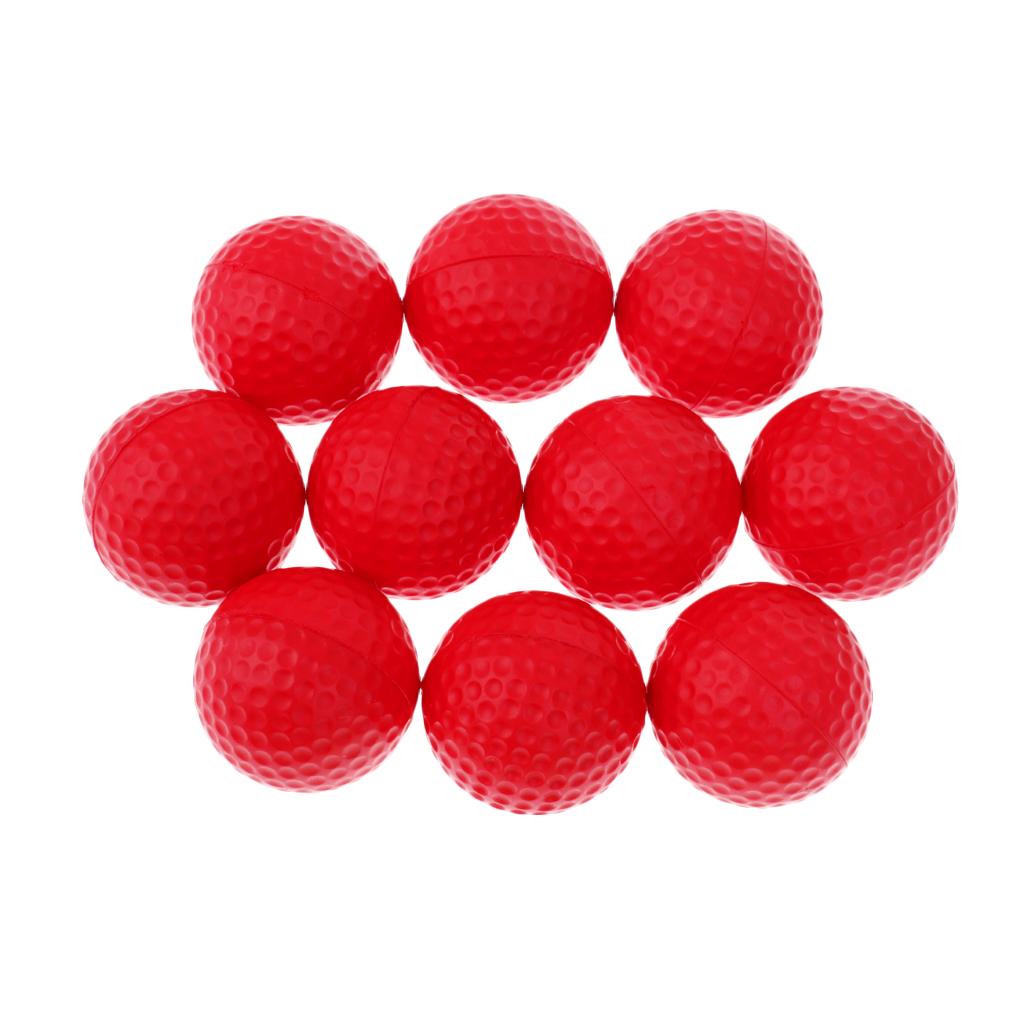 Set of 10 Golf Ball Training Practice Soft Foam Balls 42mm - Various Colors