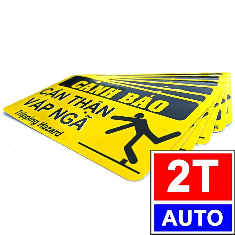 LOGO TEM STICKER CẨN THẬN VẤP NGÃ, CẨN THẬN TÉ NGÃ, CẢNH BÁO COI CHỪNG VẤP NGÃ