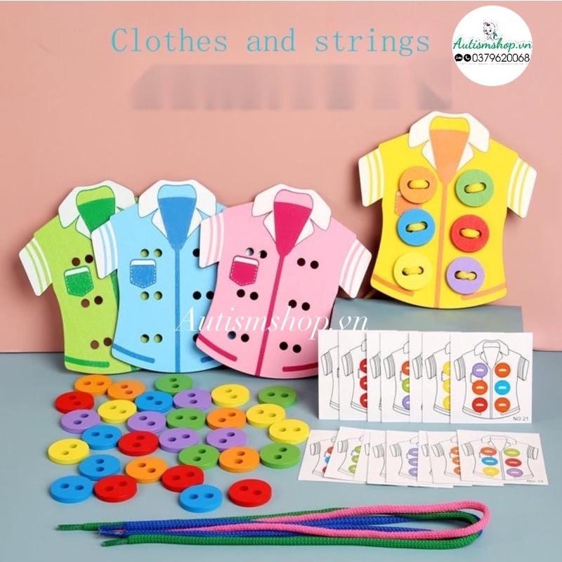 Đồ kỹ năng luồn dây may cúc áoAutismshop.vn