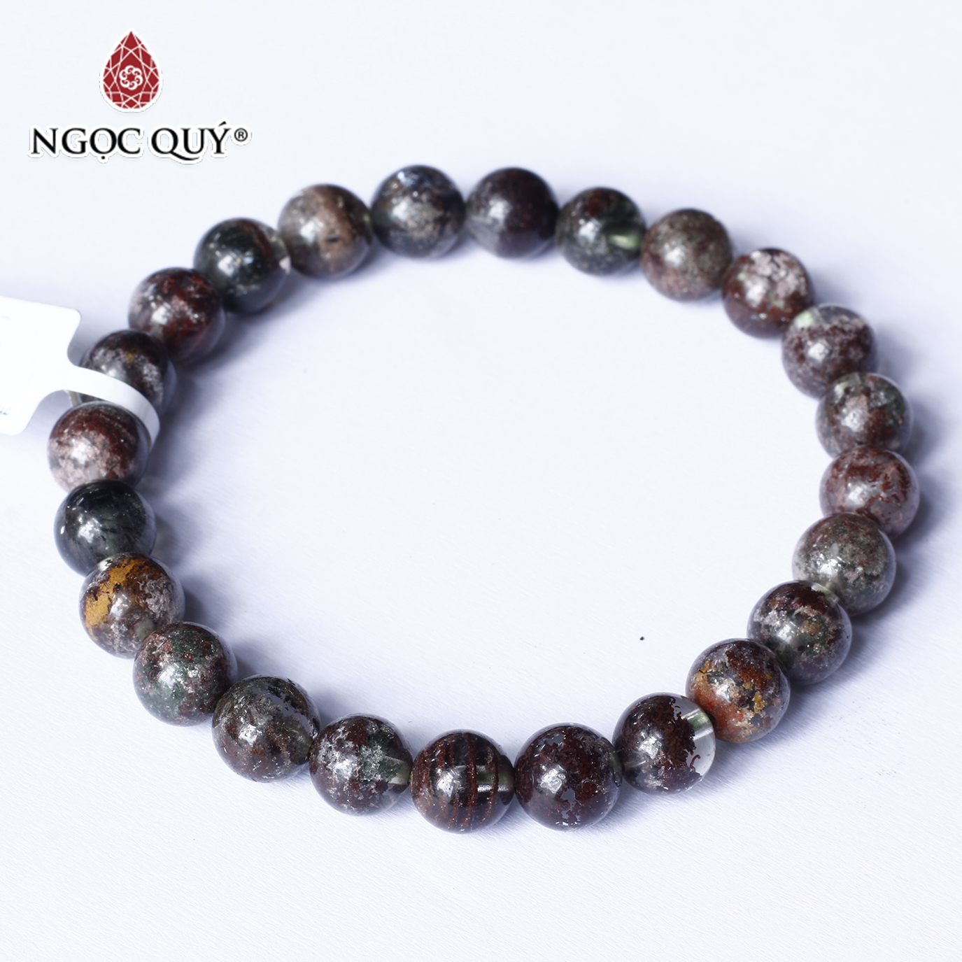 Vòng tay đá ưu linh đa sắc phối size hạt 8mm - Ngọc Quý Gemstones