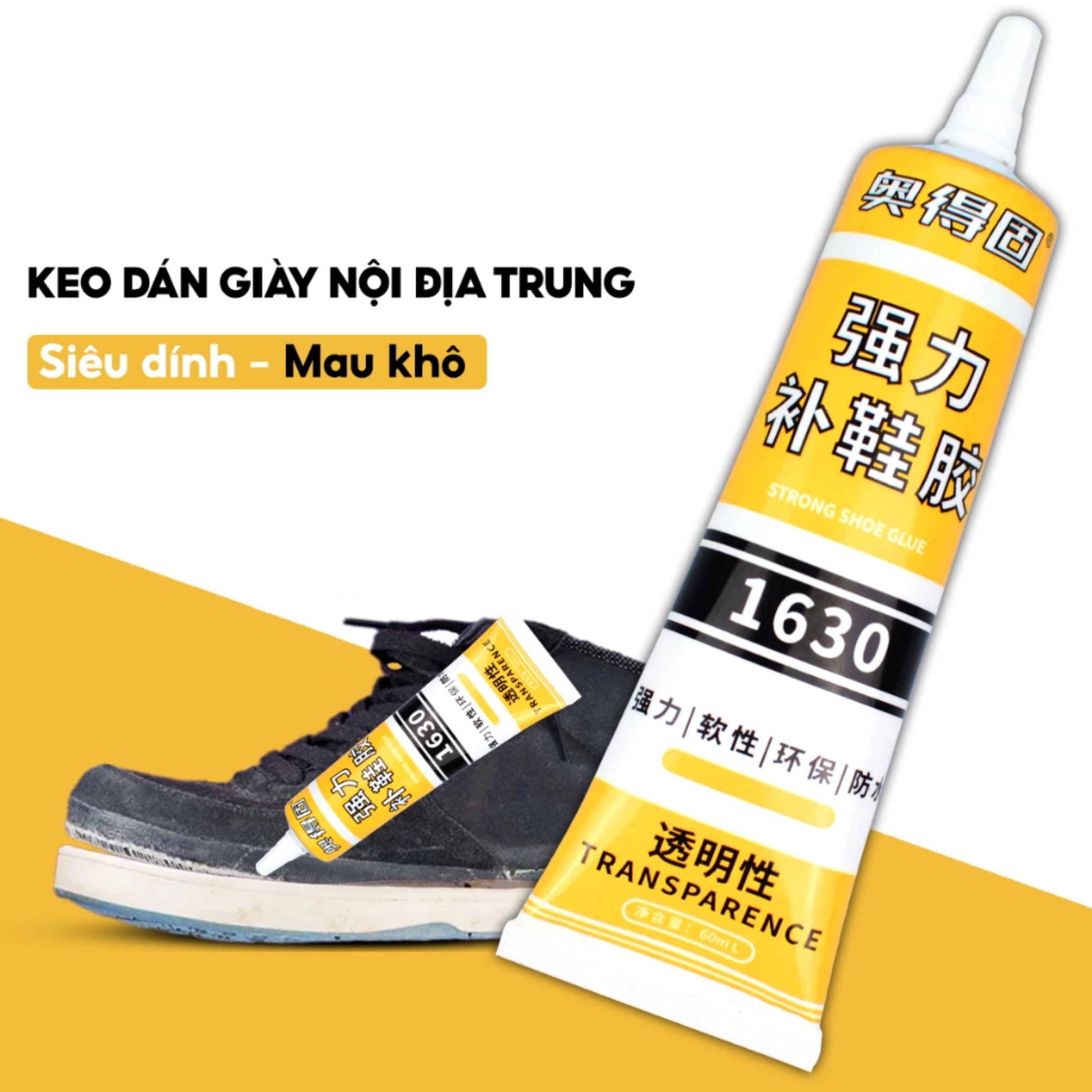 Keo Đa Năng Dán Đế Giầy Dép Thể Thao, Sneaker, Keo 1630 Dán Giày Dép Chuyên Dụng Siêu Dính, Siêu Bền, Tiện Lợi Trong Gia Đình. TakyHome 6070