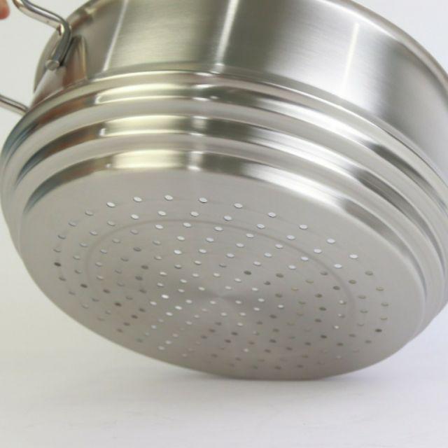 Xửng hấp inox đa năng 28cm (3 trong 1 size 24 26 28 )_Kims Cook