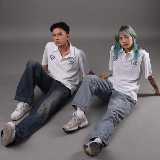 Áo thun polo tay lỡBasic, áo phông cổ bẻ unisex, vải cotton nam nữ form rộng
