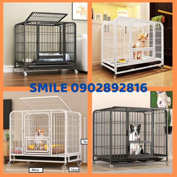Chuồng Chó Nan Ống Cao Cấp Sơn Tĩnh Điện Size 90cm Dành Cho Thú Cưng Lớn, Chó, Mèo Lớn