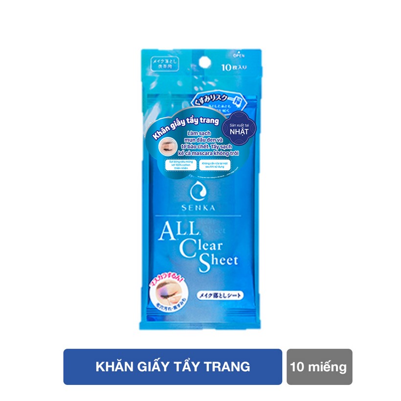 Khăn giấy tẩy trang SENKA CLEANSING SHEET - 10 sheets