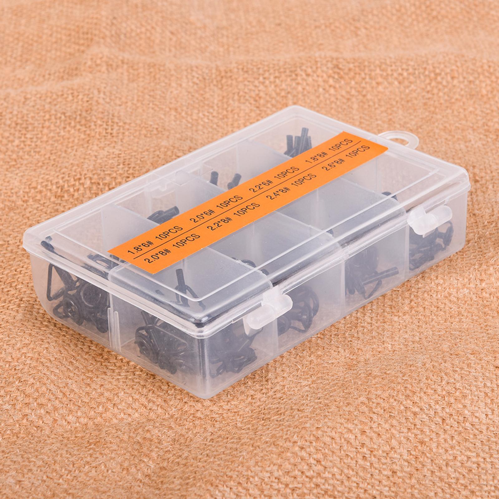 80Pcs Fishing Rod Tips Stainless Steel Repair Kit Ceramic Rings   Tips