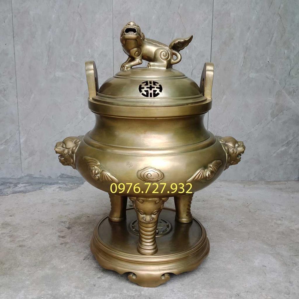 Mẫu đỉnh dơi phúc bằng đồng cao 50cm, đỉnh đồng dơi phúc đúc thủ công hoàn toàn bằng tay