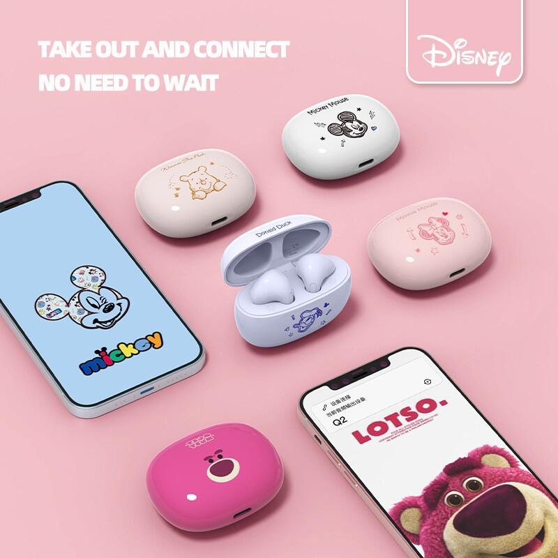 Tai nghe không dây Lenovo Disney Q2 Bluetooth 5.1 âm thanh nổi cách âm thông minh chống nước có mic cho Android IOS