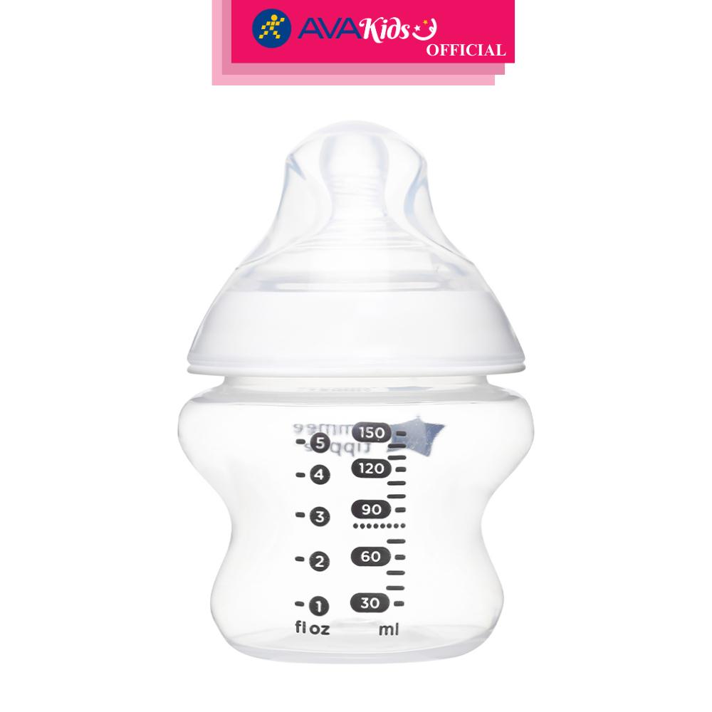 Bình sữa nhựa PP Tommee Tippee Natural Start 423901 cổ rộng 150 ml (0 - 3 tháng) - Hàng Chính Hãng