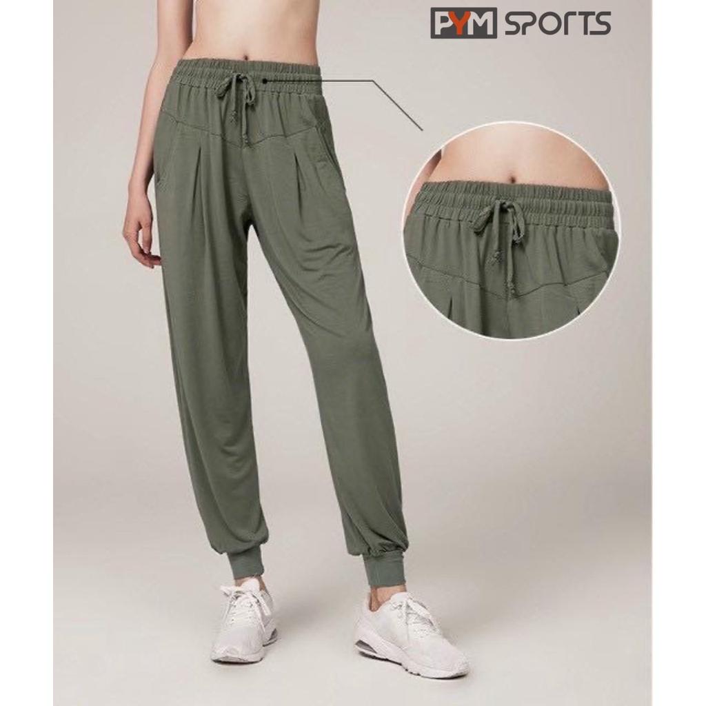 Quần Jogger tập gym, yoga nữ PYM SPORT - PYMJ004, cotton,cạp chun, chất liệu co giãn 4 chiều