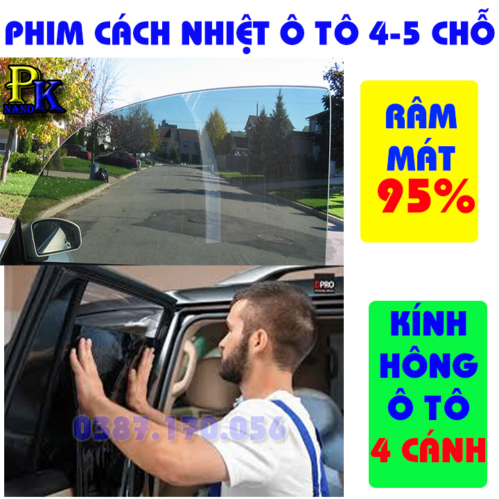 Combo Phim cách nhiệt ô tô 4-5 chỗ, giảm nóng 95%, cắt tia UV100%, Uy tín chất lượng