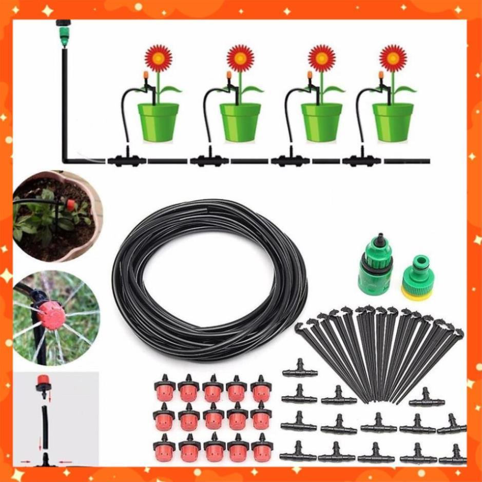 Bộ KIT hệ thống tự động tưới nhỏ giọt 25m dây và 30 đầu phun kèm đầy đủ phụ kiện 206848