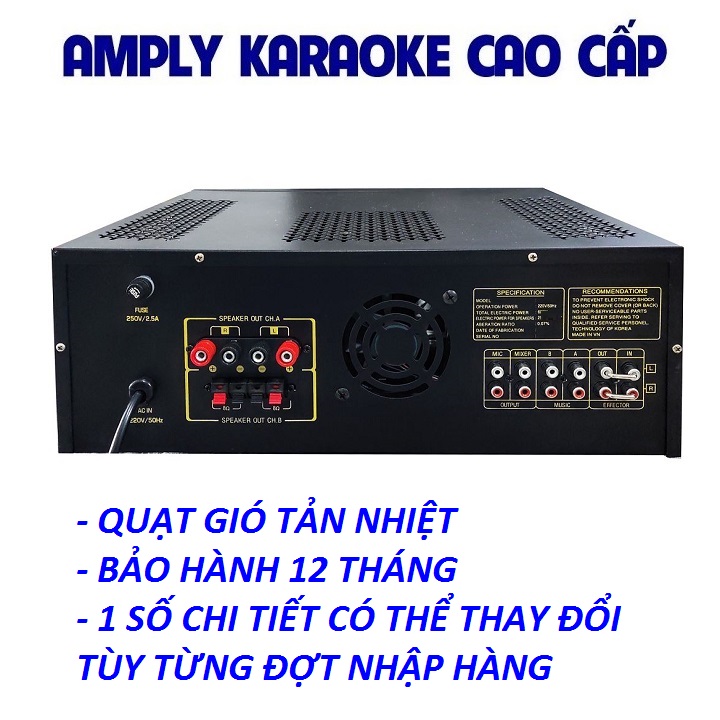 Ampli Bluetooth Sankio SK-5800 - Amply karaoke tích hợp lọc xì EQ, 12 sò lớn, 4 cổng Micro, có quạt gió - Hàng chính hãng cao cấp