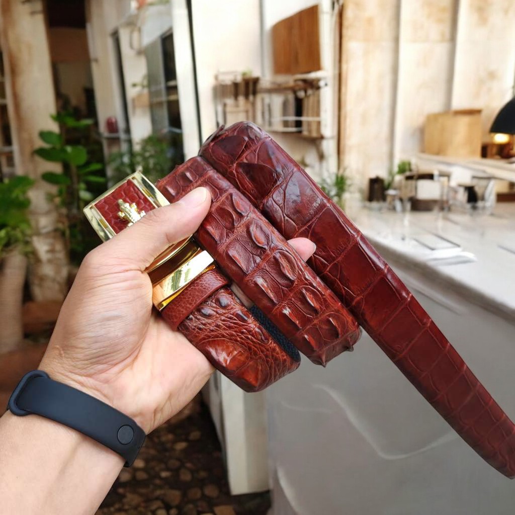 Dây Nịt Da Cá Sấu [DÂY LIỀN NGUYÊN CON] Da Lưng Cá Sấu Có Gù, Gai Và Vây Rất Đẹp