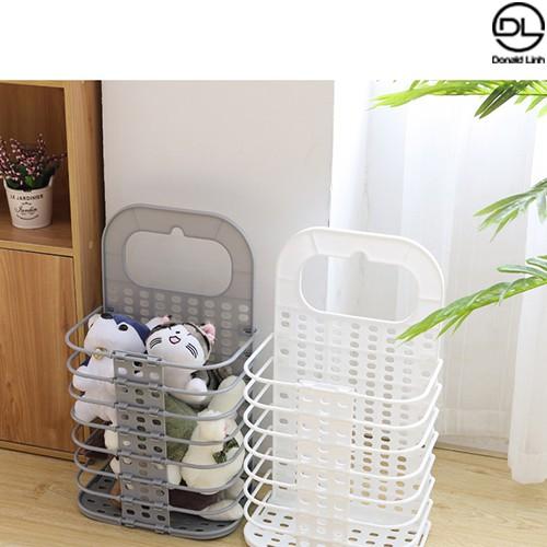 Giỏ đựng quần áo gấp gọn thông minh, Quần Áo Bẩn Kế Máy Giặt Gấp Gọn Treo Tường Tiện Lợi