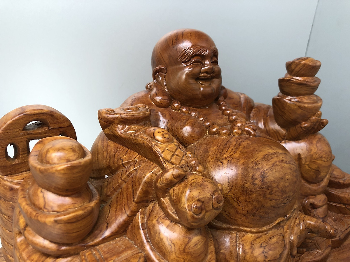 Tượng Di Lặc gỗ hương vạn sự như ý KHH4769