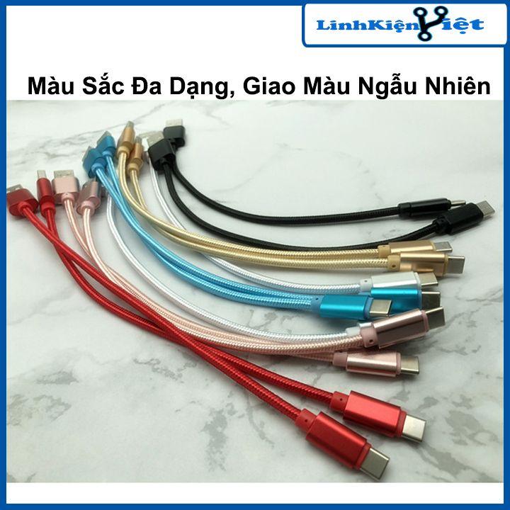 Dây cáp sạc USB type C bọc dù 30cm sạc truyền dữ liệu loại tốt