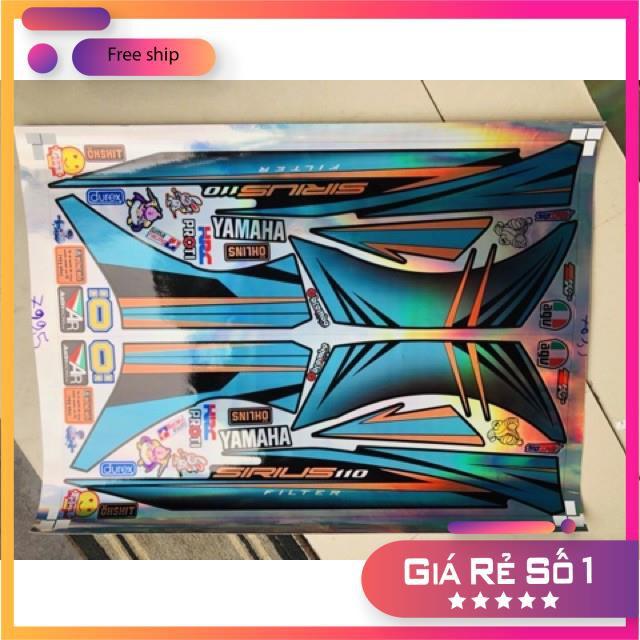 Trọn Tem rời dành cho xe Sirius mẫu zin chất liệu Crom titan 7 màu