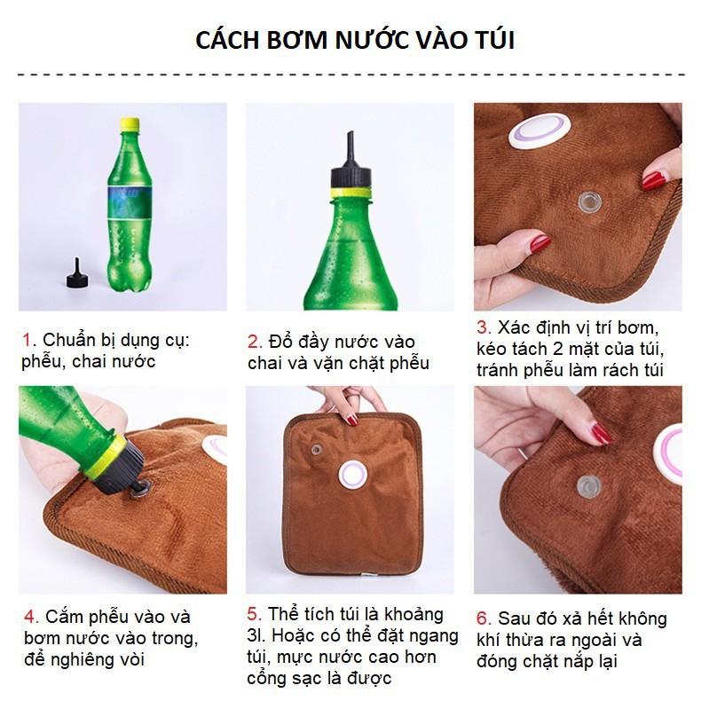 Túi sưởi, chườm nóng bụng,giảm đau bụng kinh, giữ ấm hạ sốt gấu Bear cắm điện