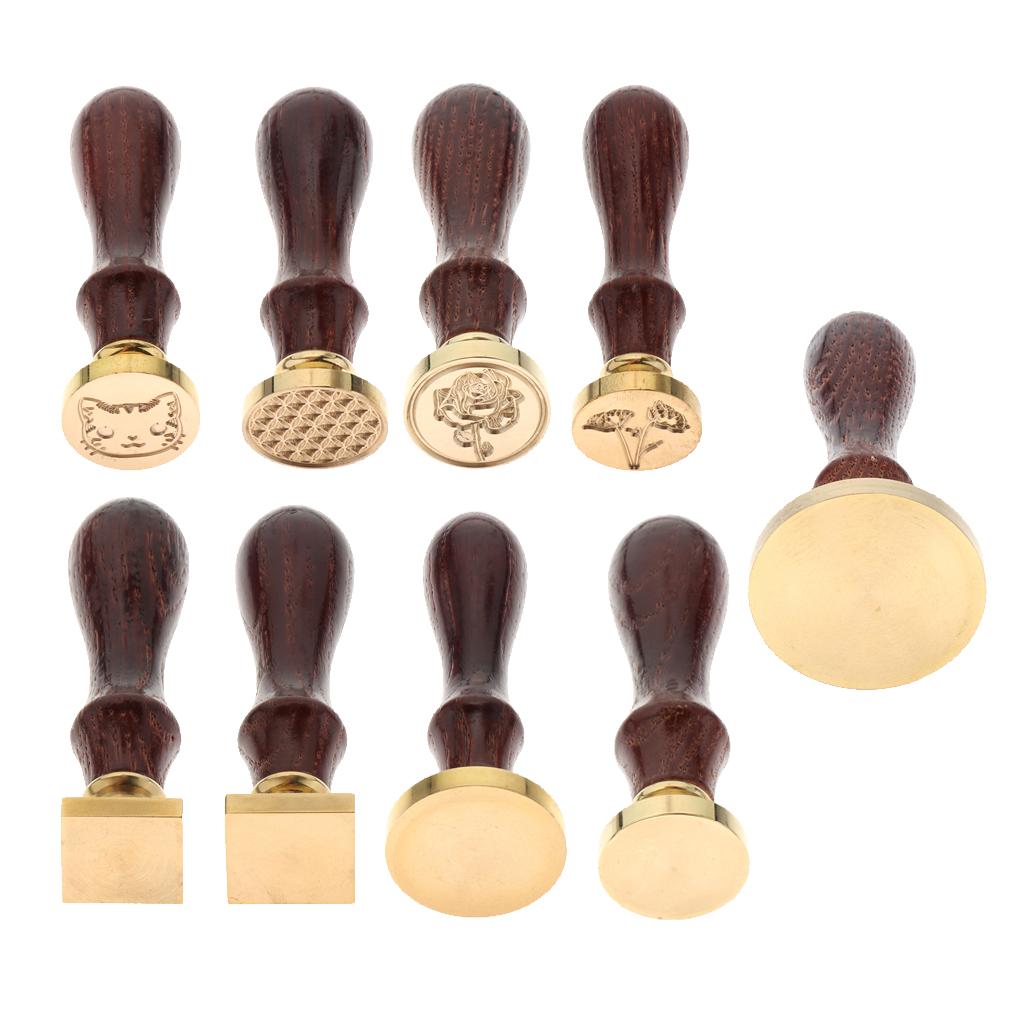 Exquisite Copper Sealing Wax Seal Stamp Wood Handle