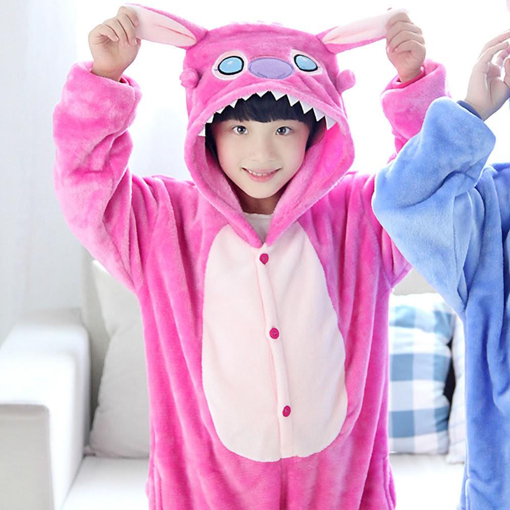 Bộ Đồ thú pikachu hồng liền thân lông mịn Pijama dành Cho Người Lớn và Trẻ Em kiểu dáng Động Vật Hoạt Hình Cosplay