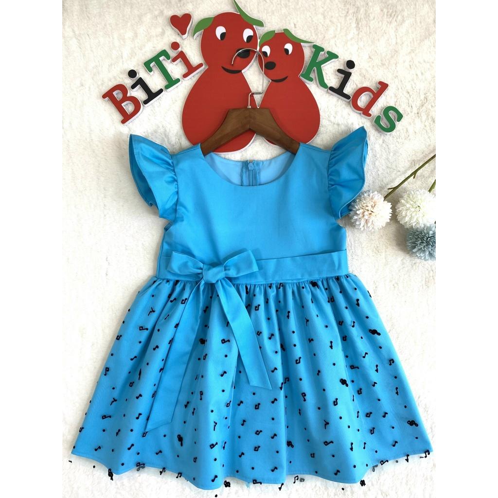Đầm công chúa bé gái,váy trẻ em hai lớp thiết kế cao cấp màu đỏ,xanh dương chơi Noel,Tết t size ừ 1-8 tuổi
