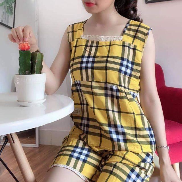 Đồ bộ mặc nhà, đồ ngủ Lanh lụa hàn sát nách siêu đẹp
