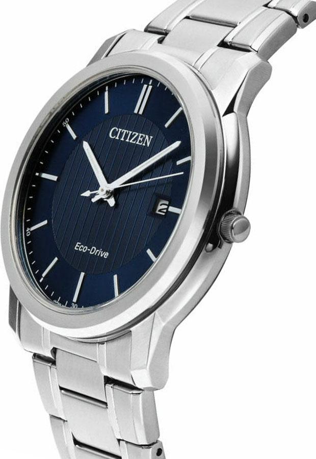 Đồng Hồ Citizen Nam Dây Kim Loại Máy Eco-Drive AW1211-80L - Mặt Xanh (42mm)