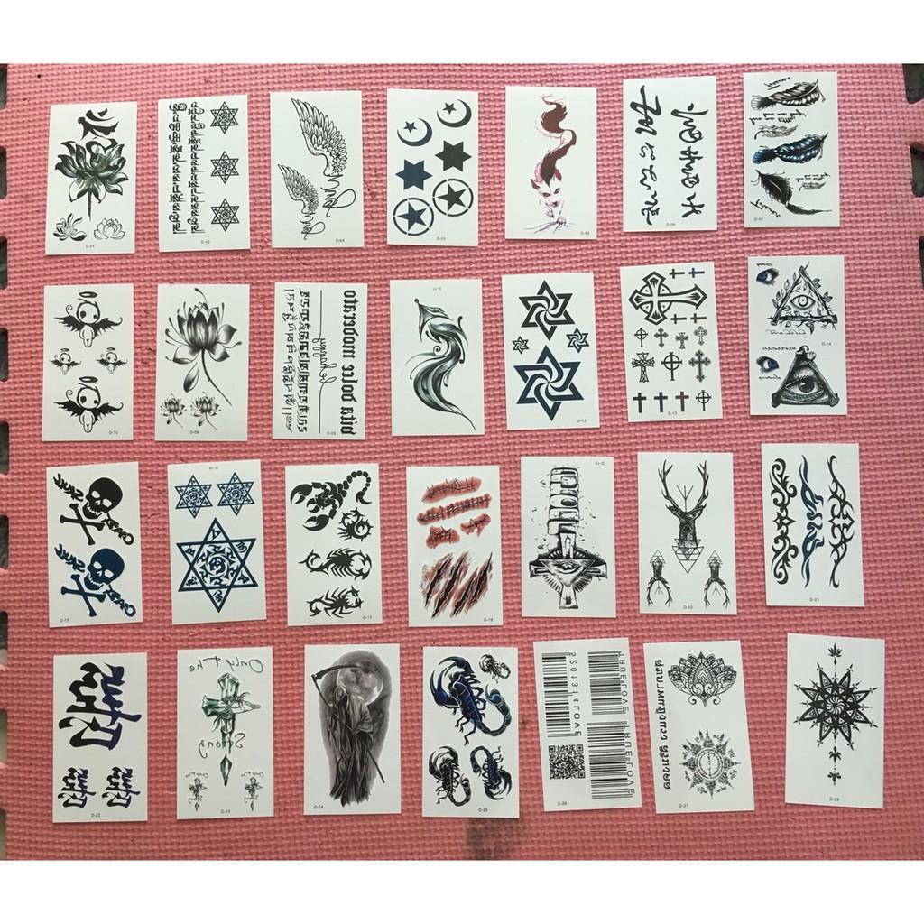 Sỉ combo 150 tấm xăm dán tatoo hình ngẫu nhiên 150 mẫu-f71 mah