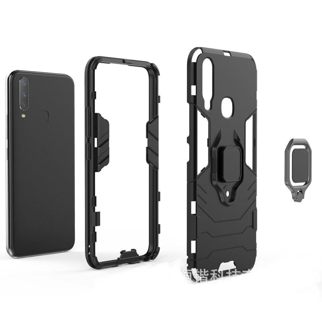 Ốp lưng dành cho Vivo Y12 chống sốc Iron Man gắn giá đỡ iring hỗ trợ xem video, chống va đập mạnh