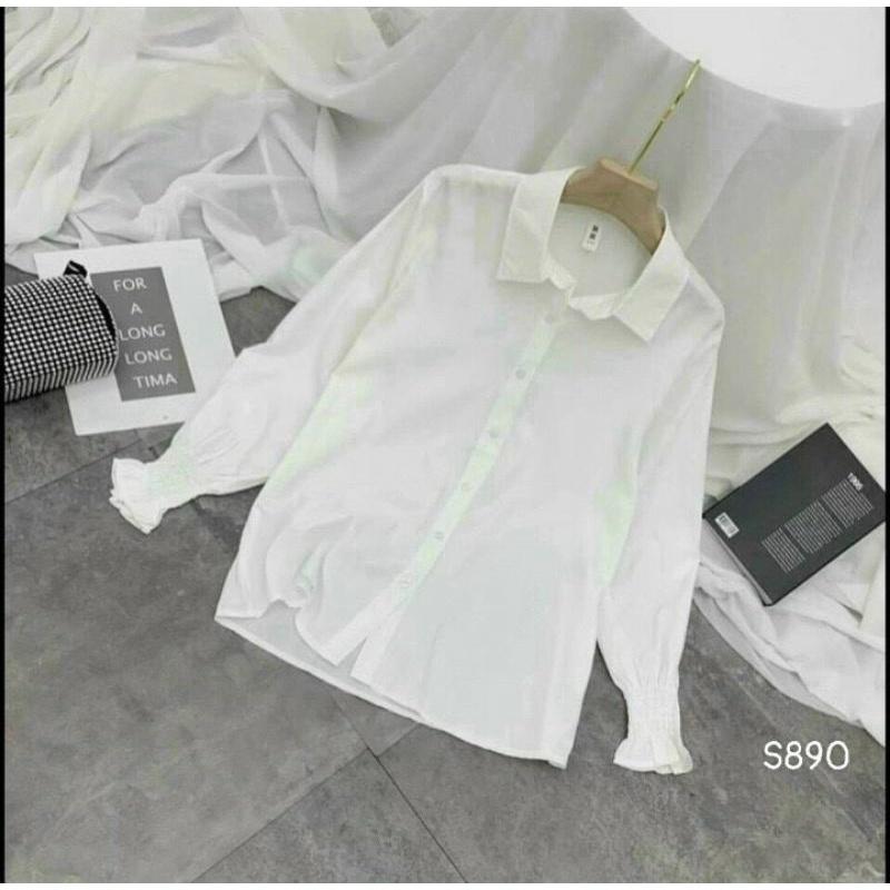 Áo sơ mi tay loe chun