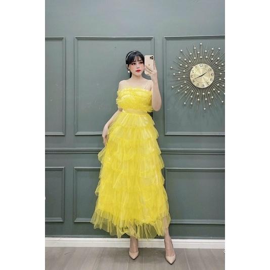 Đầm váy nữ xếp tầng kết cúp có 5 màu