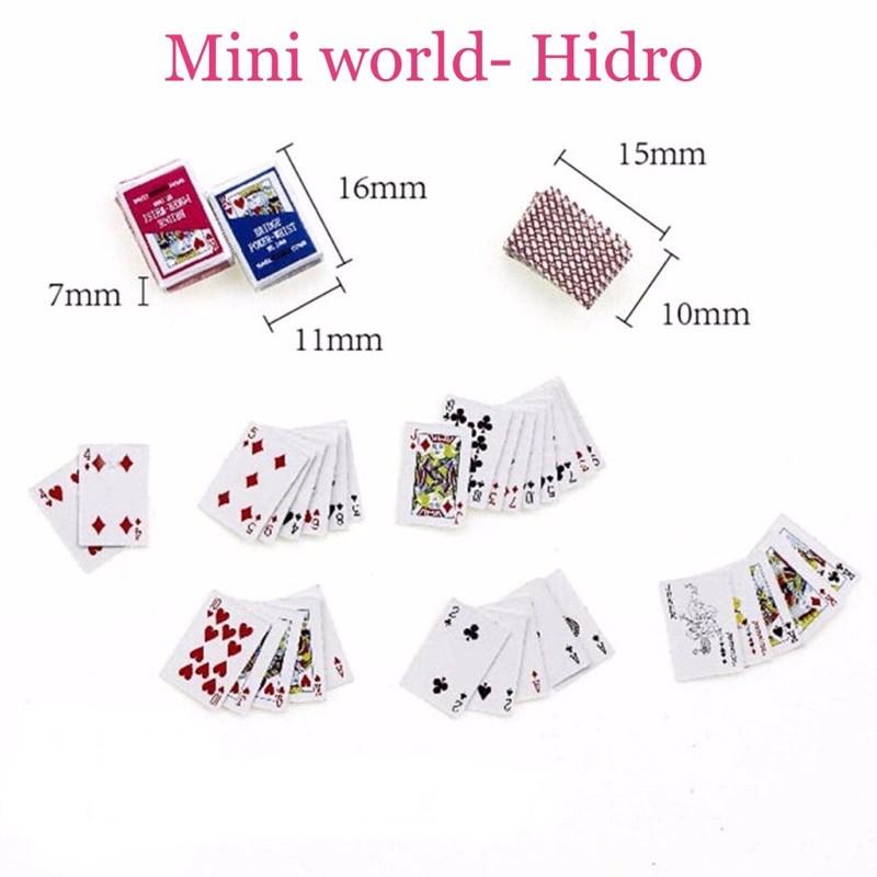 Mô hình đồ chơi bộ bài Tây poker. Mô hình Bộ bài Tây poker siêu mini tí hon