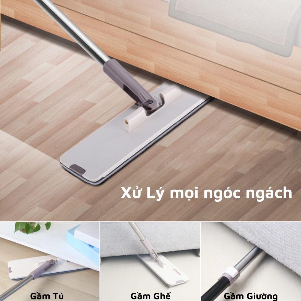 Cây lau nhà (cây &amp; bông lau) chữ nhật MOP Z9 Bộ Cây Lau Nhà Thông Minh Kèm Thùng inochi gồm chổi lau nhà và dụng cụ