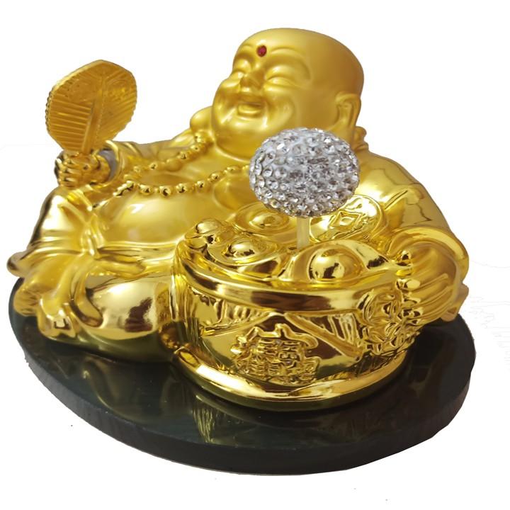 Tượng phật di lặc để taplo kiêm nước hoa ô tô xe hơi cao cấp khử mùi chống say xe cầu an lành hạnh phúc